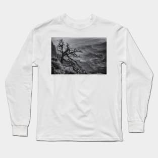 Tree at Lipan Overlook Grand Canyon B&W Long Sleeve T-Shirt